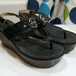 Black Tommy Hilfiger wedges